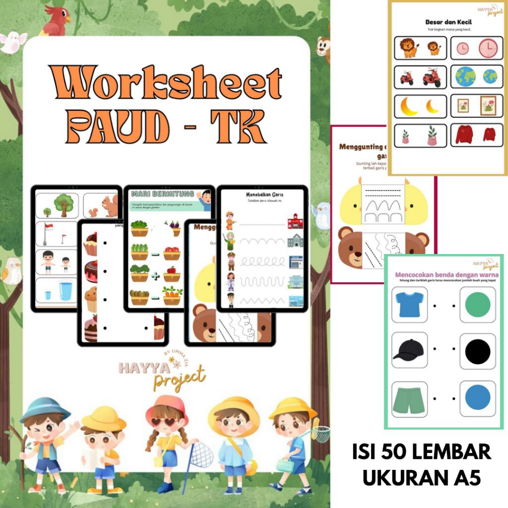 Jual Hayya Project - Worksheet Paud TK MEWARNAI CODING LRMBAR AKTIVITAS ...