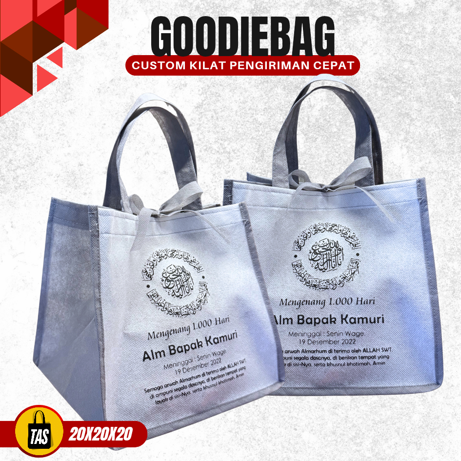 Jual Tas Goodie Spunbond Free Sablon Design Mengenang Tahlil Muat Kotak ...