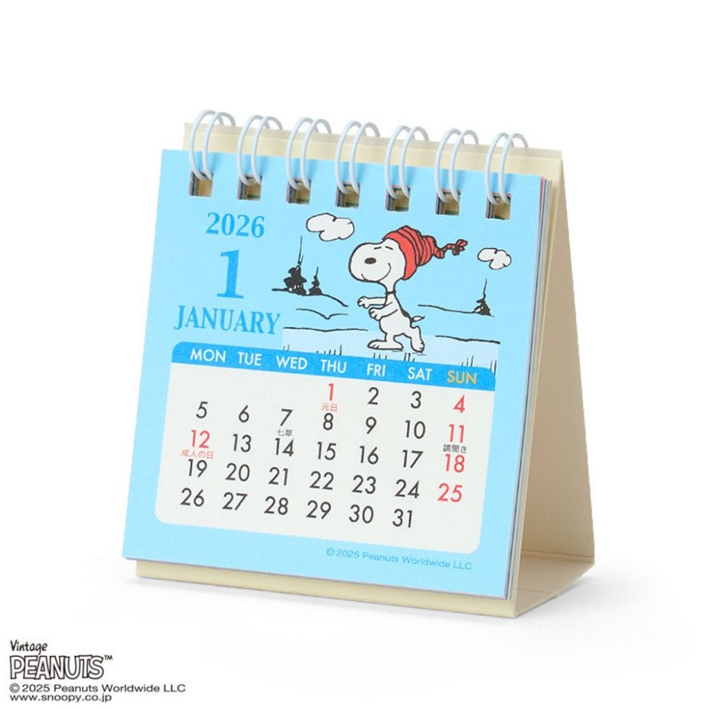 Jual Mini Desk Calendar 2026 Peanuts Snoopy Vintage Kalender Meja Kecil ...