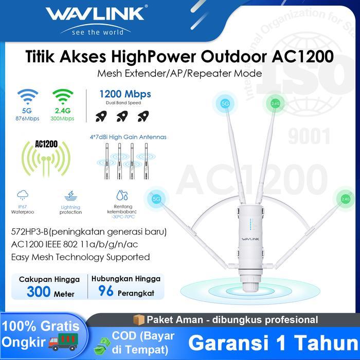 Jual WAVLINK AC1200 Outdoor WiFi Extender - Sinyal Repeater 500m, Dual ...