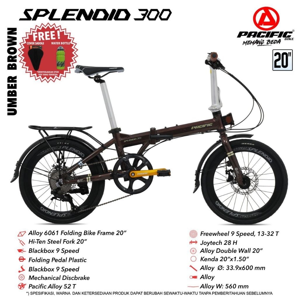 Jual Sepeda Lipat Pacific 20 Inch Splendid 300 Alloy VT 2025 | Shopee ...