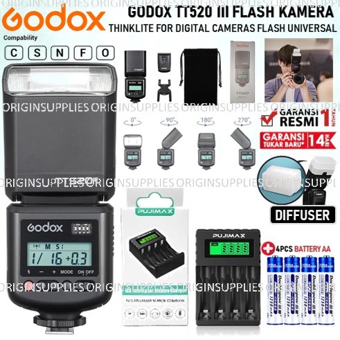Jual GODOX TT520 II TT520 III TT520II TT520III TT 520 II TT 520 III ...