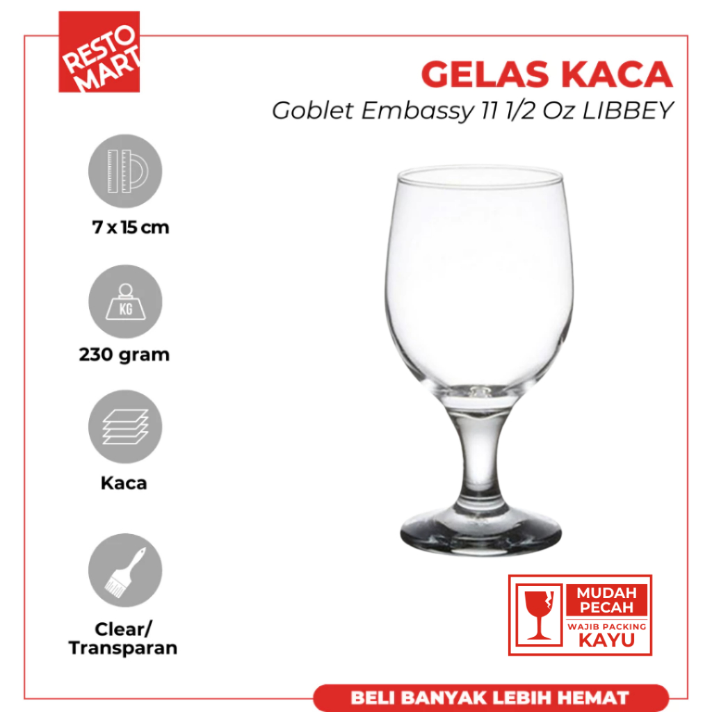 Libbey Embassy Wine Goblet Glass 325ml/11.5oz - View #8