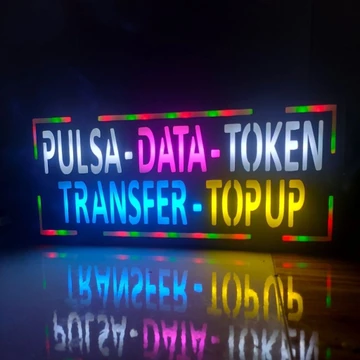 Lampu Pulsa Data Token Transfer Top Up Lampu Sign Lampu Led Iklan Papan Lampu RGB