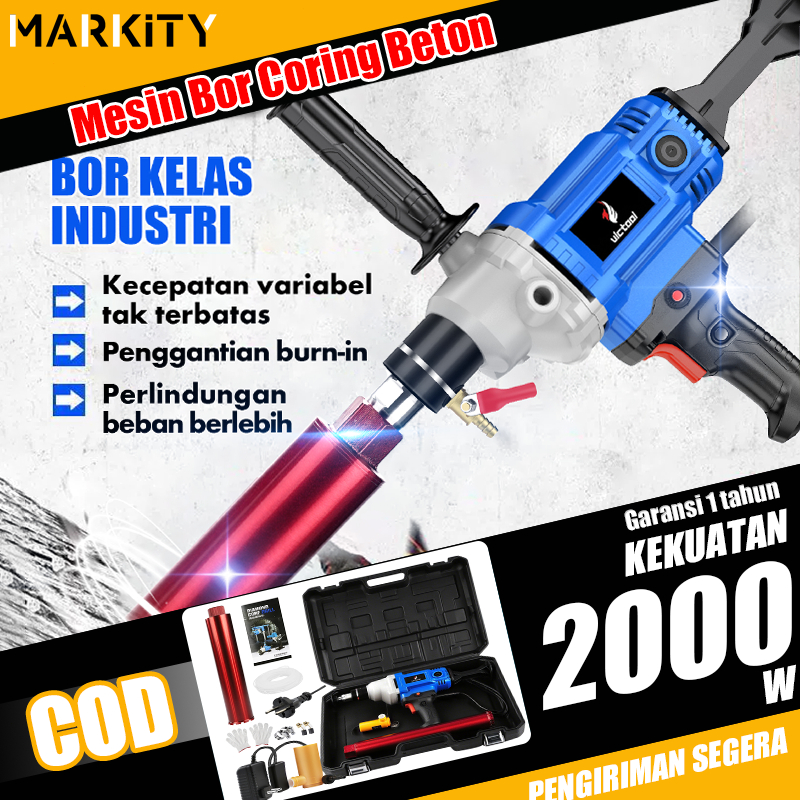 Jual MARKITY Mesin Bor Coring Beton Rig 2000W Bor Air Listrik Diamond ...