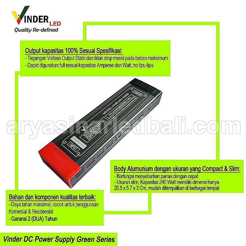 Jual Vinder Switching Power Supply 24V DC adaptor 10A 240W Green Series ...