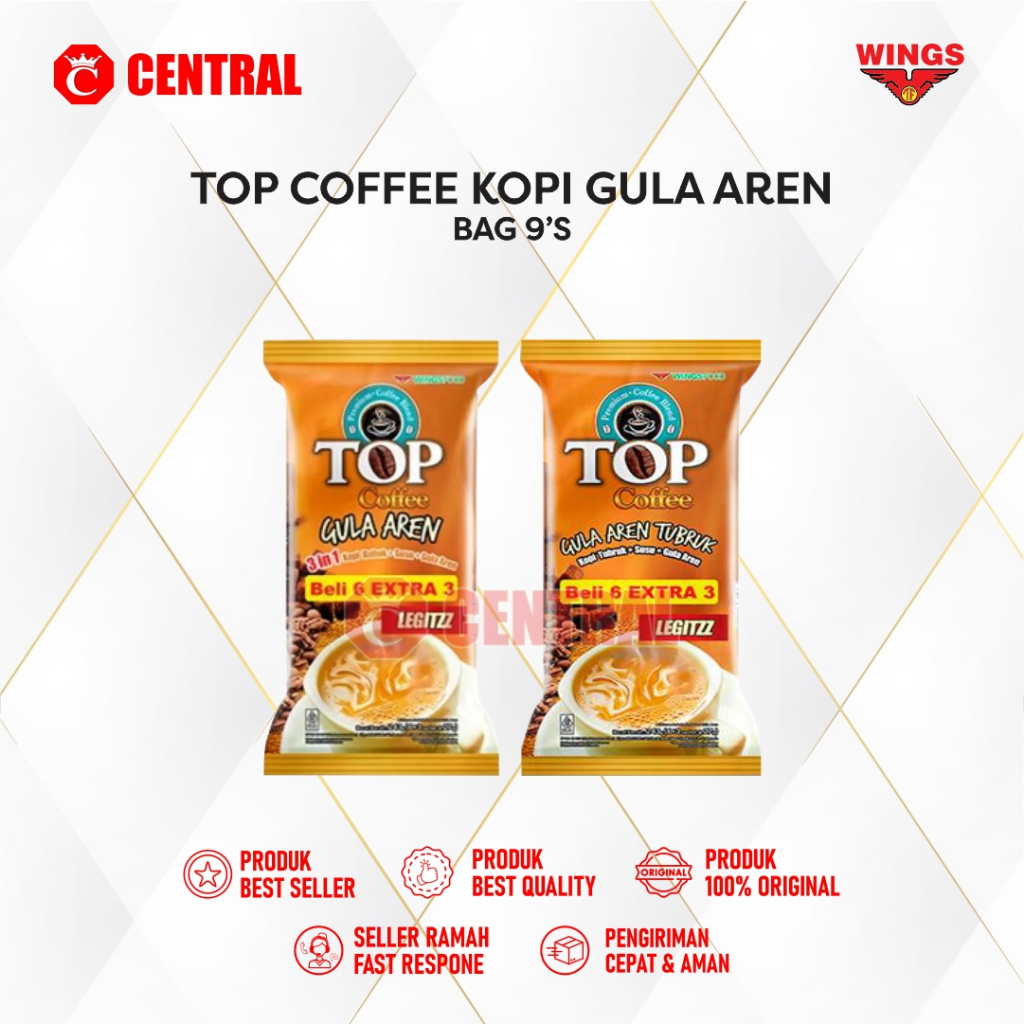 Jual TOP KOPI GULA AREN BAG 198 gram isi 9 SACHET | Shopee Indonesia