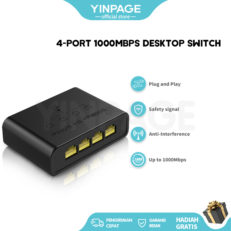 Jual 4 Port 100Mbps Desktop Switch | switch hub | usb hub |Network ...