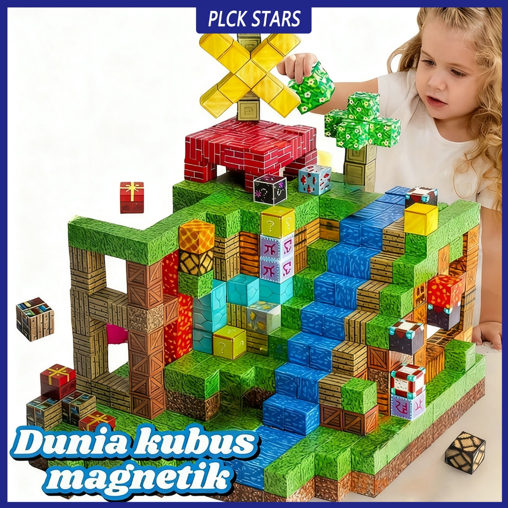 Jual PICK STARS Mainan Anak Block Set Magnetic Building 4D Cubes ...