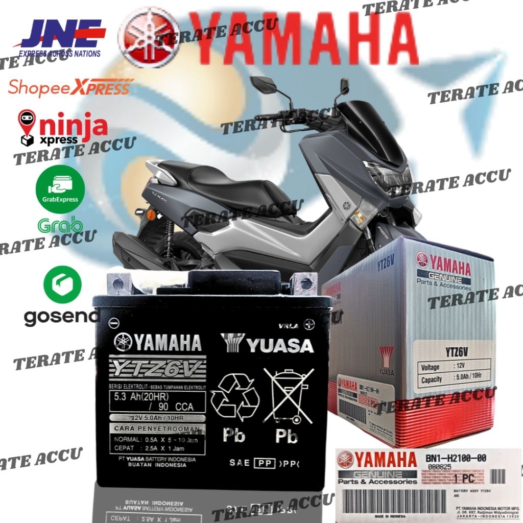 Aki Motor Yamaha Yuasa Original YTZ6V Nmax New/Neo, Lexi LX155 , Aerox New/Alpha