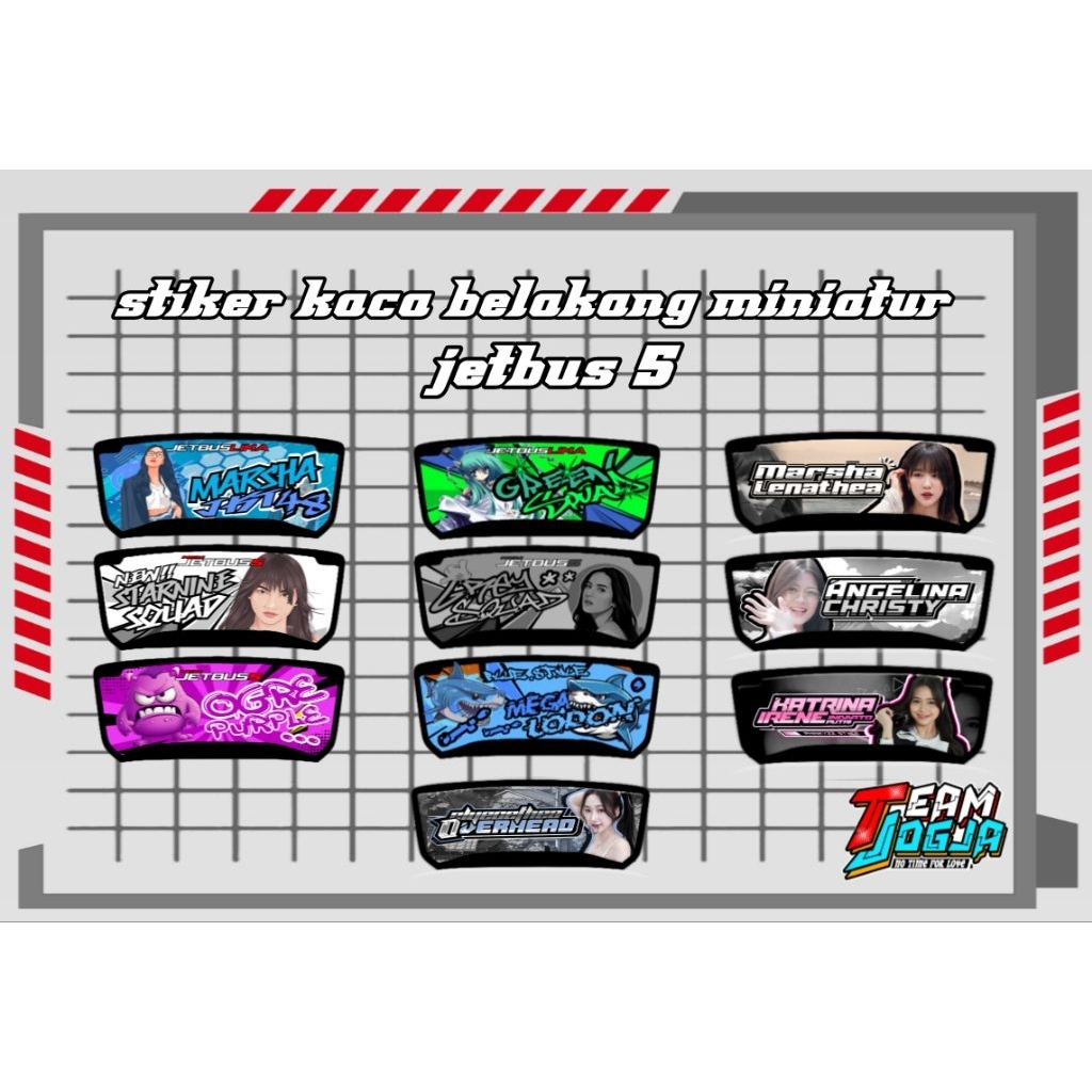 Jual stiker kaca belakang miniatur bus jetbus 5, aksesoris miniatur bus ...