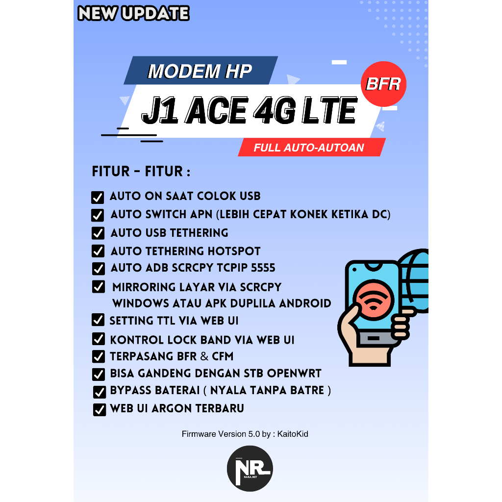 Jual MODEM HP J1 ACE 4G LTE OPEN WRT FULL AUTO-AUTO VERSI 5 ( BFR & CFM ...