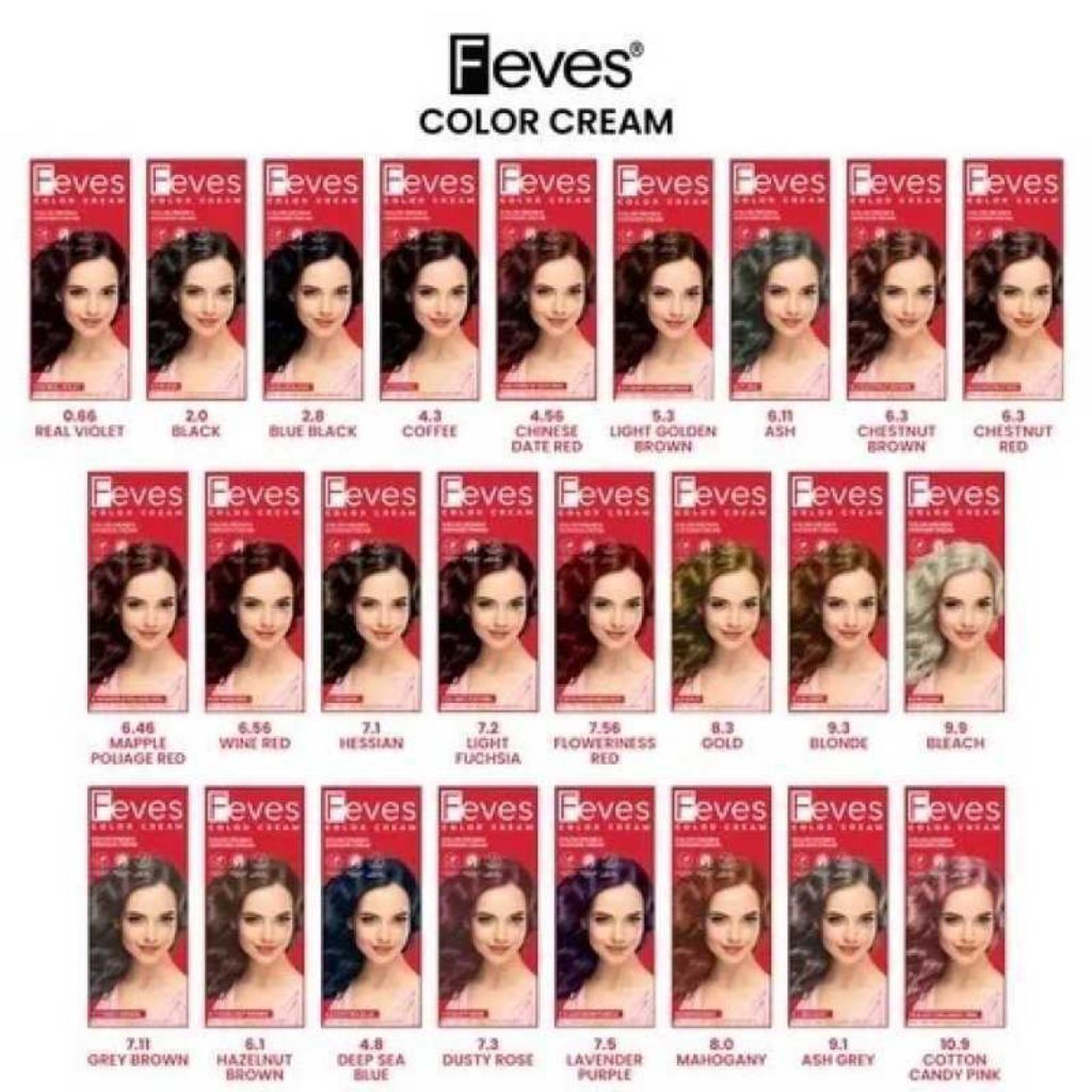 Jual Feves Color Cream 100ml | Hair Color | Pewarna Rambut | Cat Rambut ...