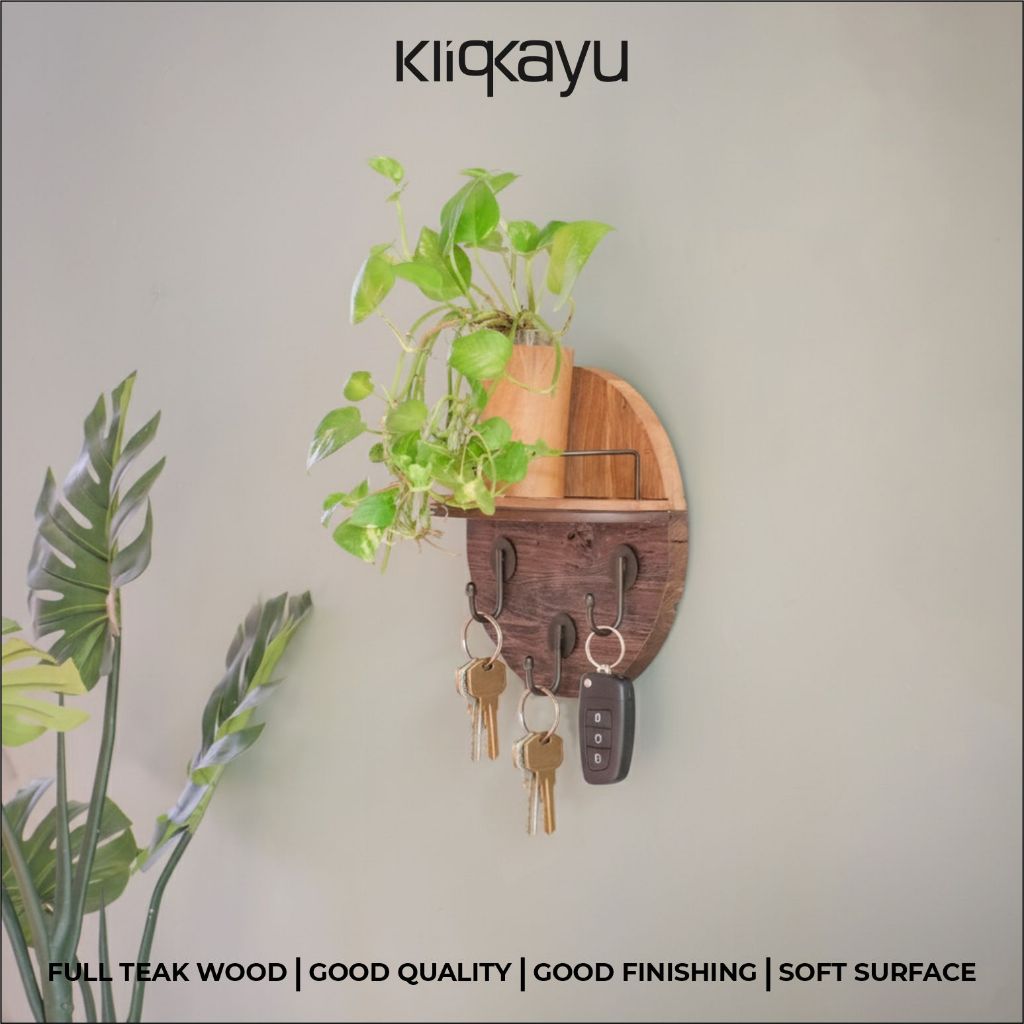 Jual KLIQKAYU Wall Rack | Rak Kayu Jati Natural | Wall Rack Kayu Jati ...