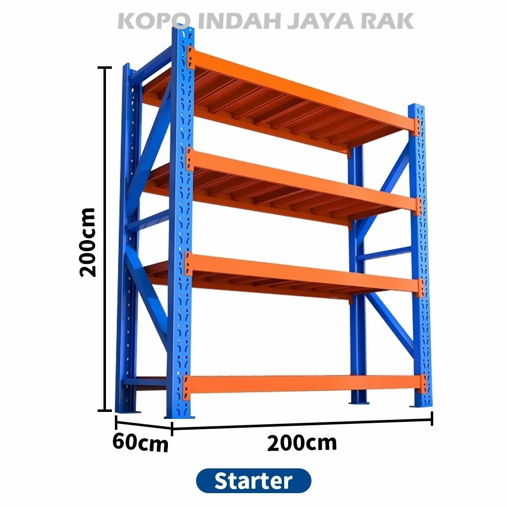 Jual [Kapasitas 1500kg] Medium Duty 200x60 x 200cm |Rak Gudang besi ...