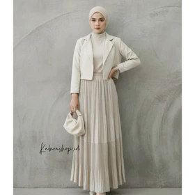 MILLY SKIRT Rok Plisket Lidi Mayung Susun 2 Rok Plisket Cabang Ruffle Pleated Skirt Layer