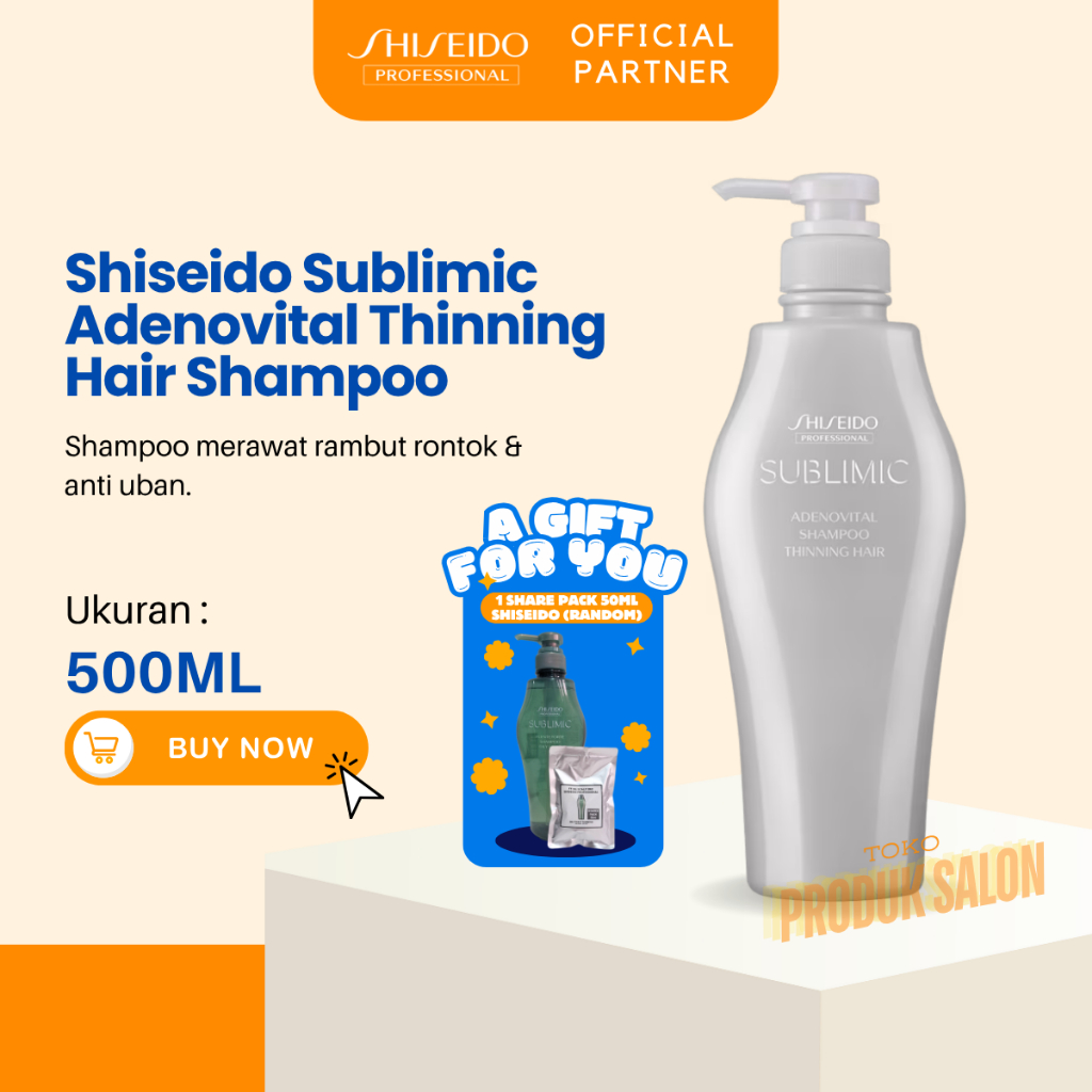 FREE EXTRA GIFT - NEW ORIGINAL Shampoo ADENOVITAL SUBLIMIC Shiseido Professional 500ml