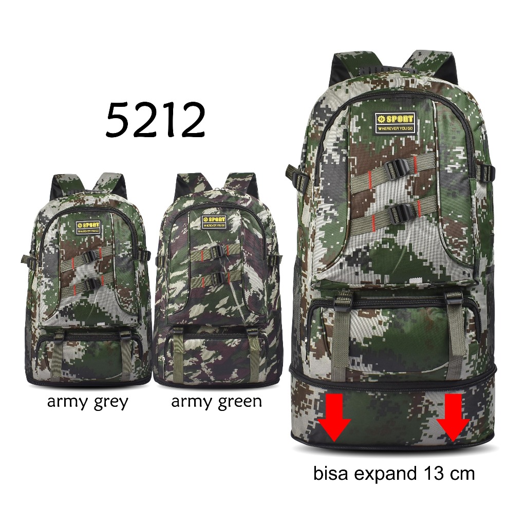 Jual Tas Ransel Gunung Army 5212 Tas Backpack Army Tas Ransel Kerja Tas ...