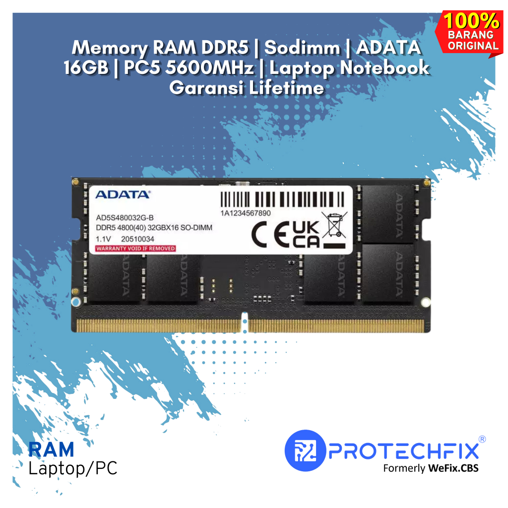 Jual Memory RAM DDR5 | Sodimm | ADATA 16GB | PC5 5600MHz | Laptop ...