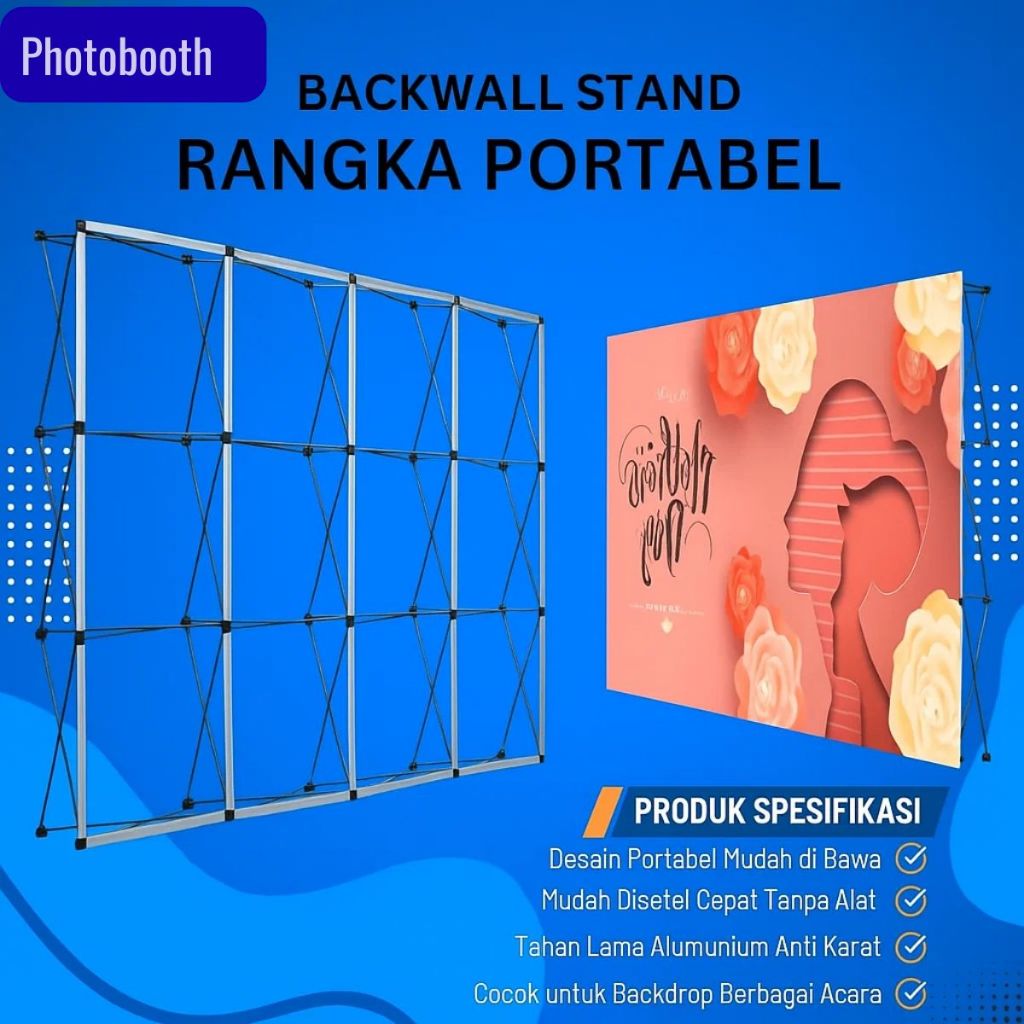 Jual Backdrop Photobooth Stand Rangka Portable Display Banner Poster ...