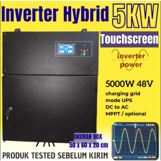 Jual Hybrid Inverter Touchscreen Hybrid 5kw Mode UPS DC to AC 5000W LCD ...