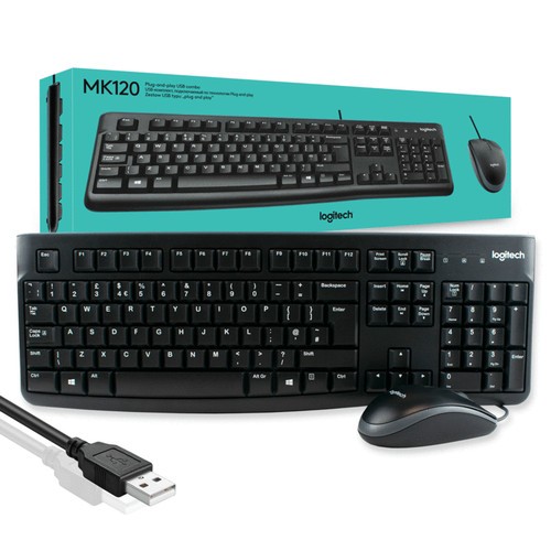 Jual LOGITECH ORI KEYBOARD +MOUSE MK120 / Keyboard Logitech | Shopee ...