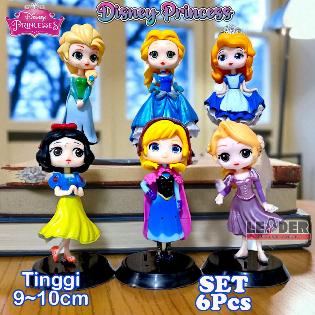 Jual DISNEY PRINCESS FIGURE SET 6Pcs 10cm ELSA ANNA RAPUNZEL SNOW WHITE ...
