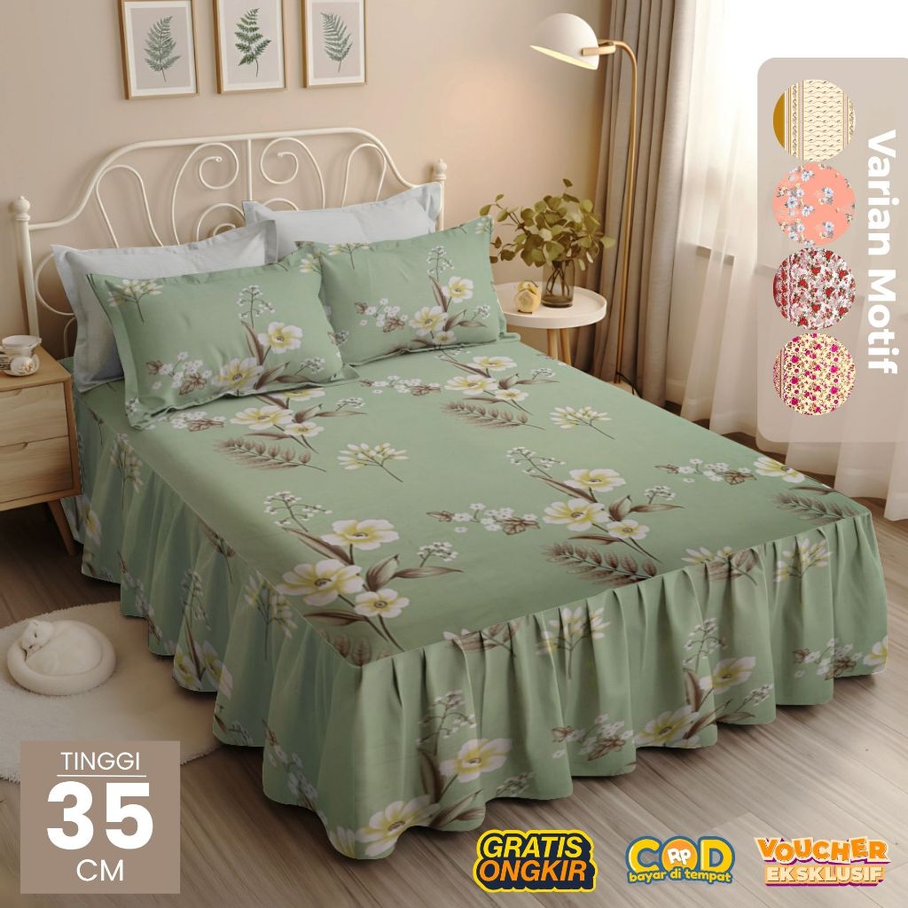 Jual Sprei Rumbai Ukuran 180x200/160x200 Bahan katun halus tidak luntur ...