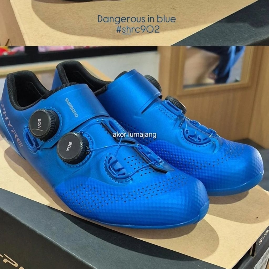 Jual Shimano S-phyre RC902 blue 41 SH-RC902 E wide fit roadbike cleat ...