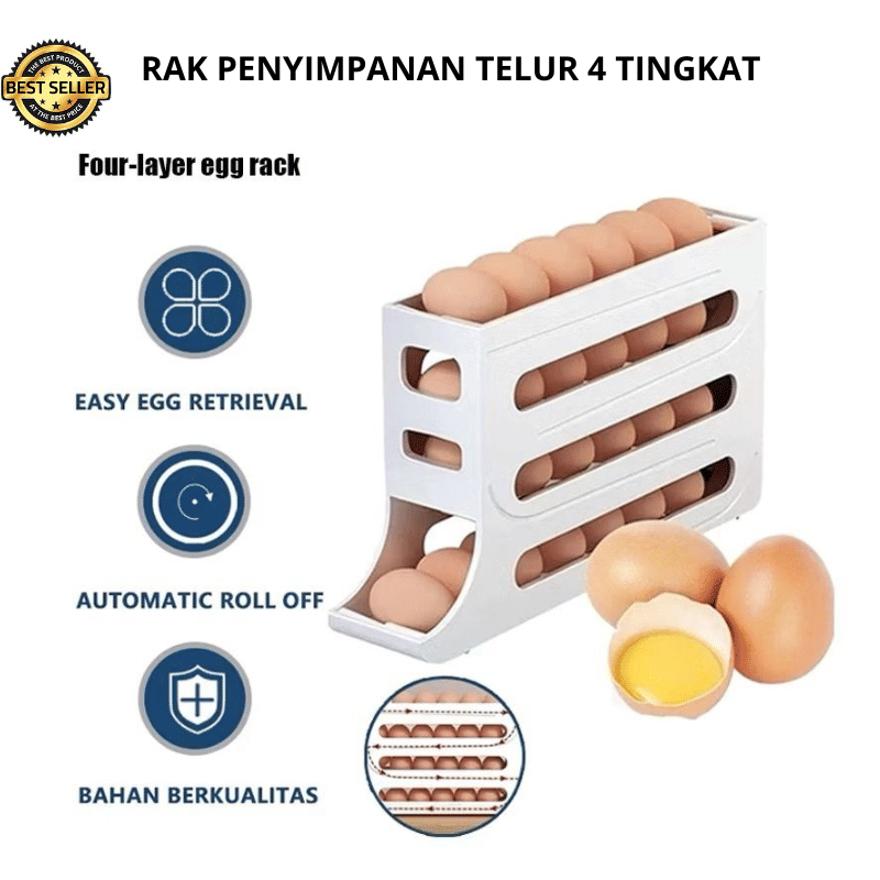 Jual RAK PENYIMPANAN TELUR 4 TINGKAT BERGULIR OTOMATIS PRAKTIS ...