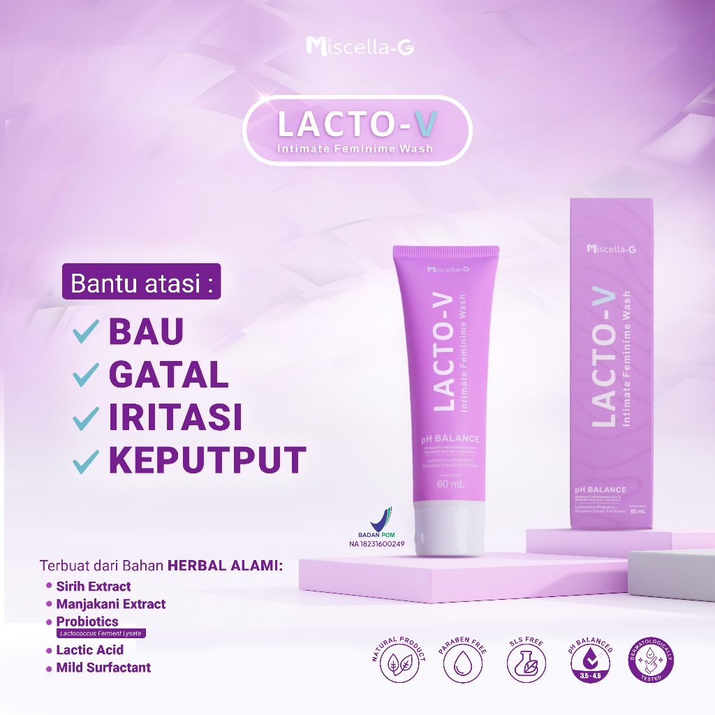 Jual MISCELLA-G Lacto-V Intimate Feminine Wash Probiotik Keputihan ...