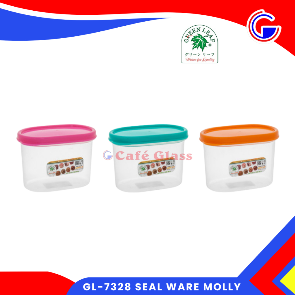 Seal Ware Kecil - Toples Bumbu Camilan Plastik - Food Container Bpa Free Green Leaf - Gl-7328 Molly
