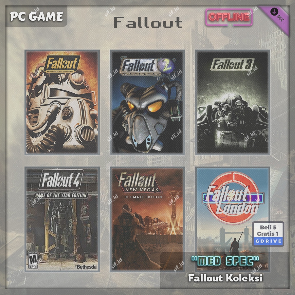Jual Fallout Koleksi - Fallout 1- 2 - 3 - Fallout 4 GOTY - Fallout New ...