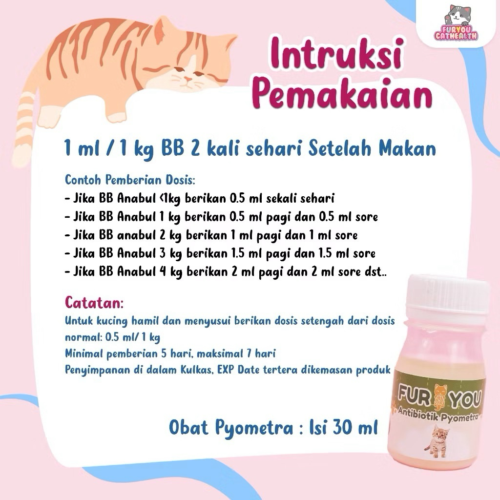Jual Furyou Sirup Pyometra Reproduksi Anabul Kucing Betina Bernanah ...