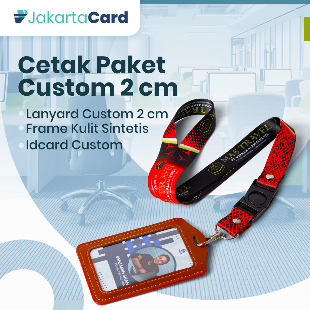 Jual SPESIAL Frame kulit, include kartu & lanyard custom 2cm desain ...