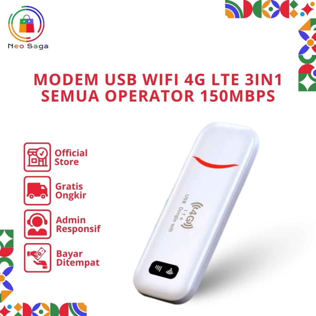 Jual Modem USB WiFi 4G LTE 3in1 Semua Operator 150Mbps Portable Mifi ...