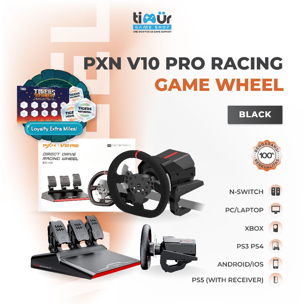 Jual PXN V10 Pro Racing Steering Wheel Stir Setir Force Feedback dengan ...