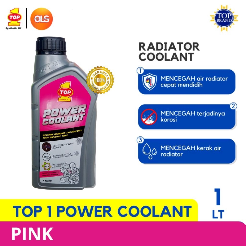 Jual TOP 1 POWER COOLANT [PINK] RADIATOR COOLANT - ORIGINAL PINK [1L ...