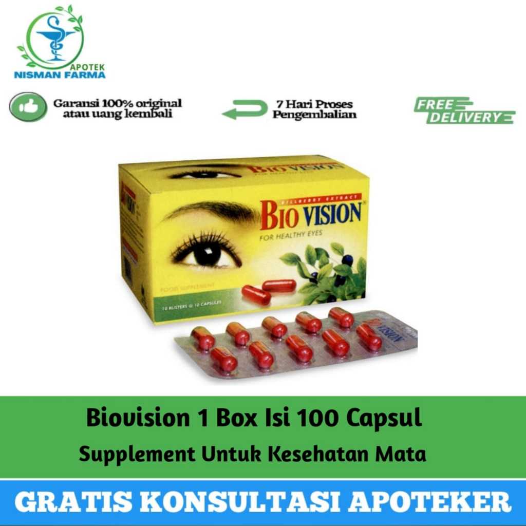 Jual Biovision 1 Box Isi 100 Capsules/ Kesehatan Mata | Shopee Indonesia