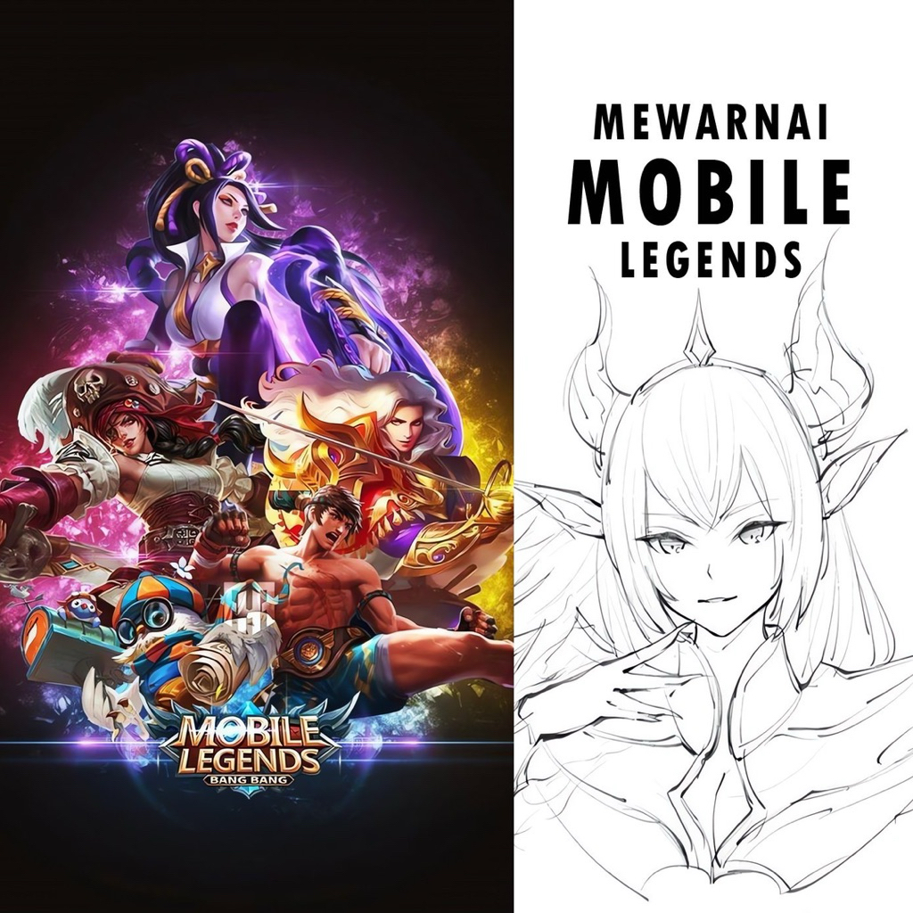 Jual 15 Lembar A5 | Kertas Mewarnai tema Mobile Legends | 15 Kertas