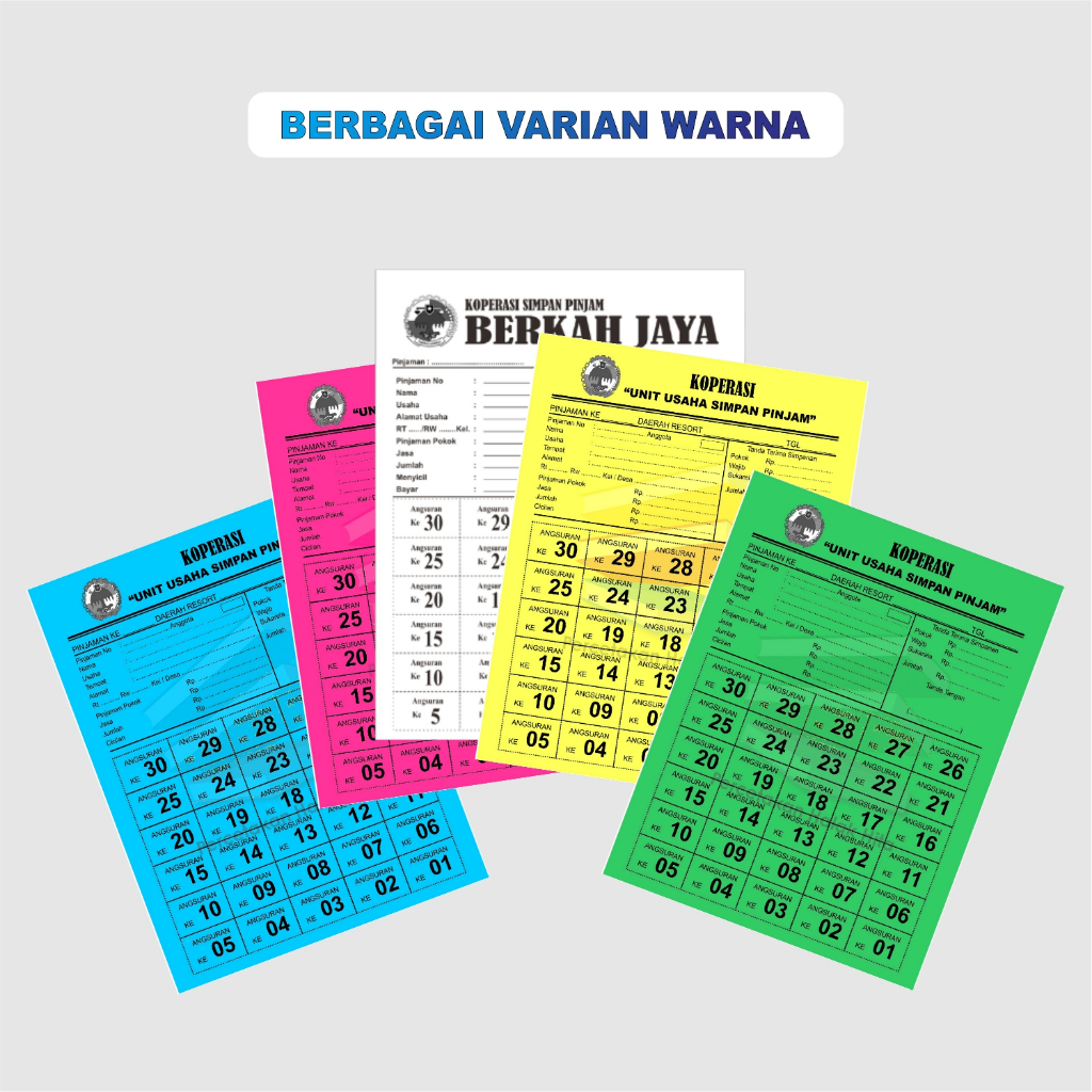 Jual Angsuran custom ( isi 100 lembar ) Gratis Desain Bebas Nama ...