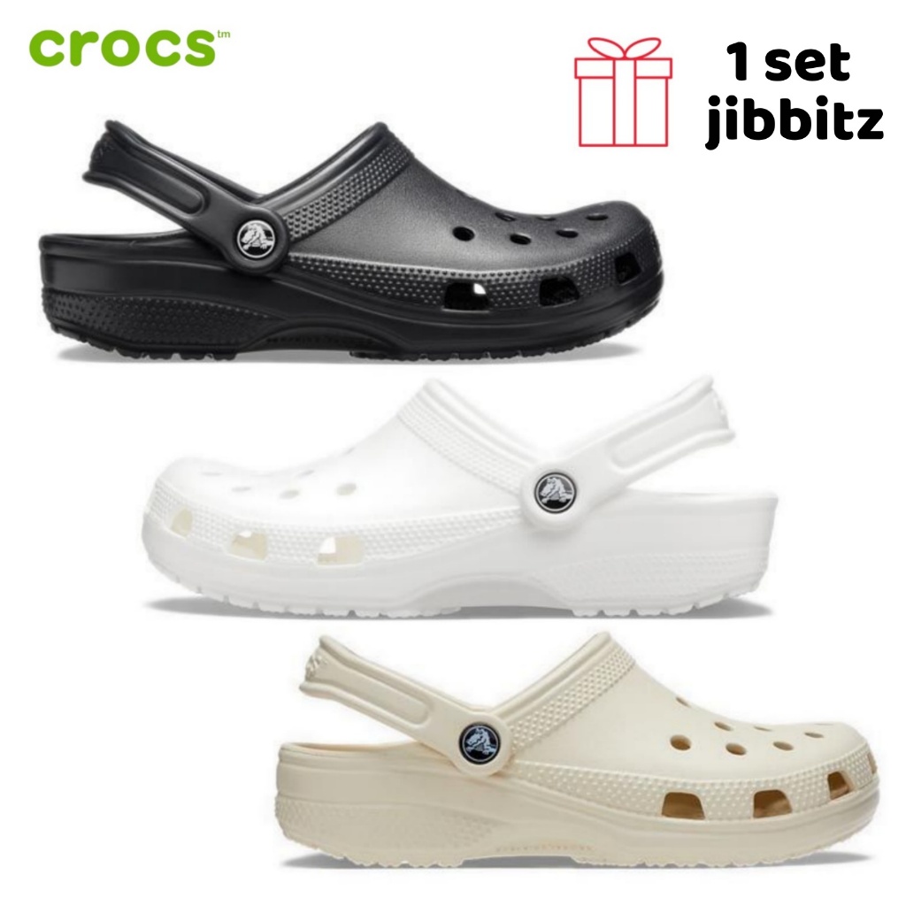 Crocs Unisex Classic Clog White/Black/Bone