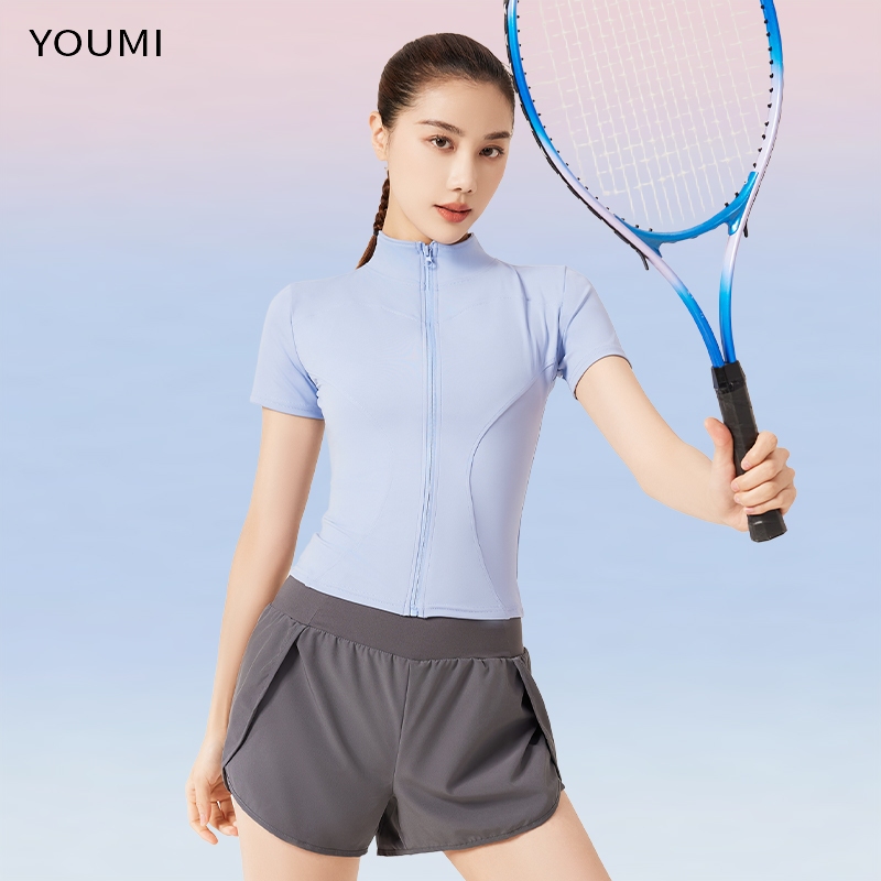 YOUMI YM128 Jaket Zipper Lengan Pendek - Jaket Olahraga Wanita Youmi foto 5