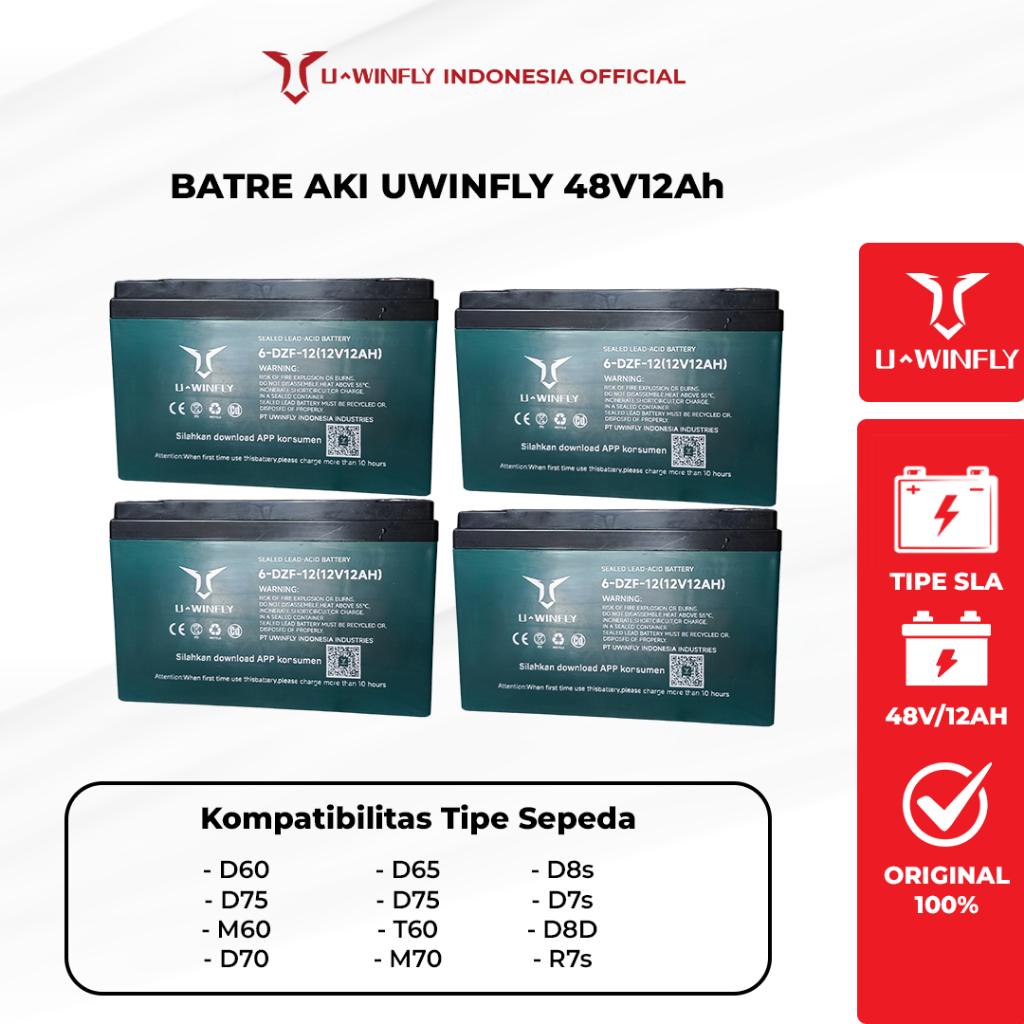 Batre Aki Sepeda Listrik Uwinfly Yadea Original 100%