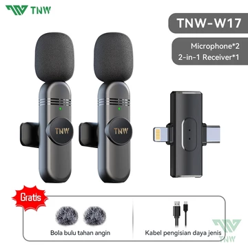 TNW W16 W17 2 In 1 Wireless Microphone Clip On Mic Portable Microphone Mikrofon Lavalier HP
