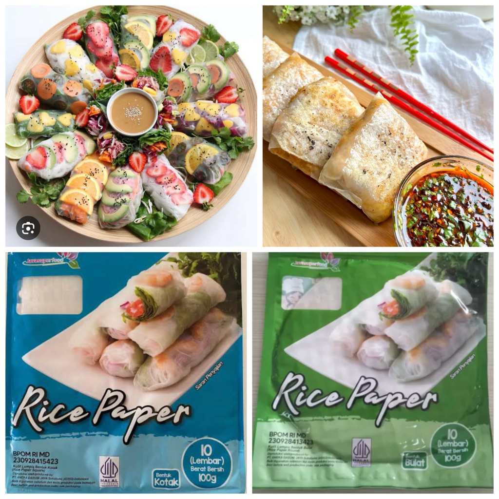 Jual { BEST SELLER } Rice Paper Vietnam isi 5 dan 10 Lembar halal vegan ...