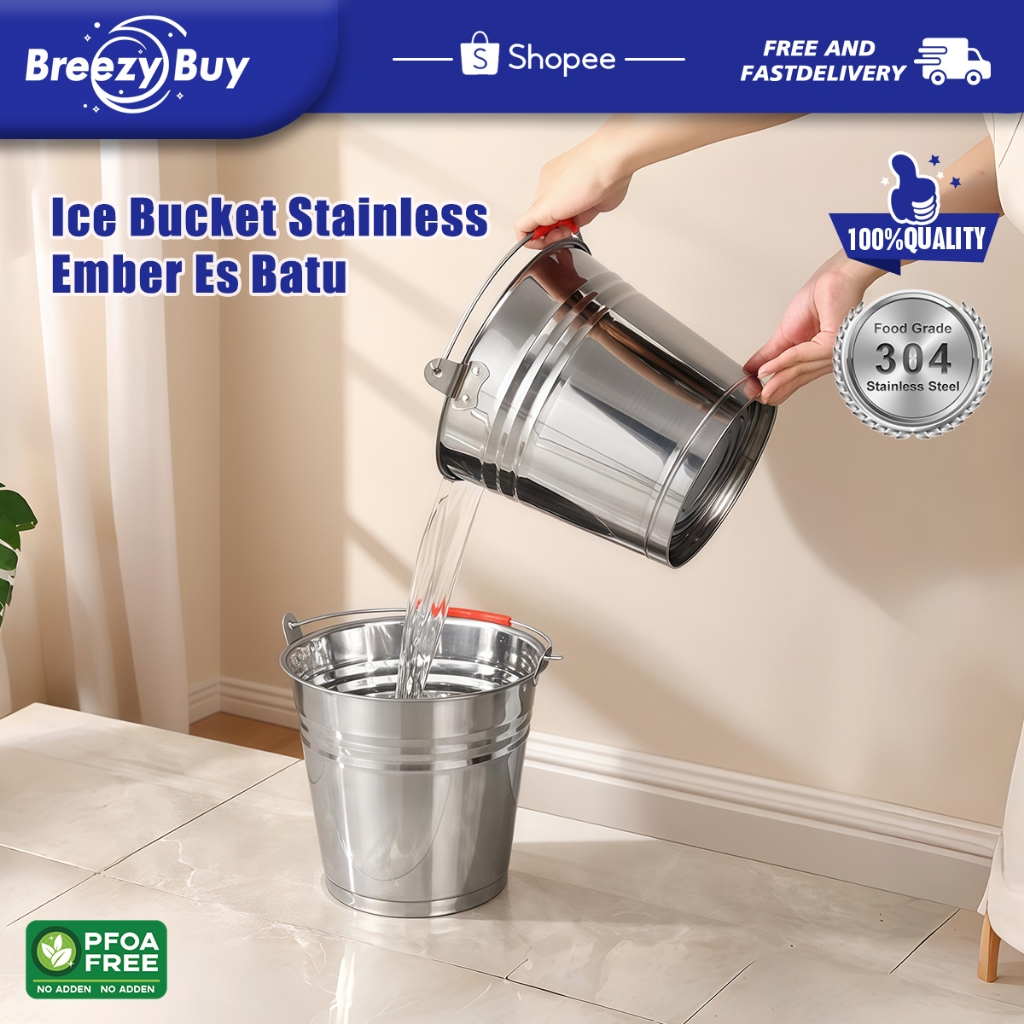 Jual COD-Ice Bucket 6L - 20L Ember Es Batu Stainless Steel / Kapasitas ...