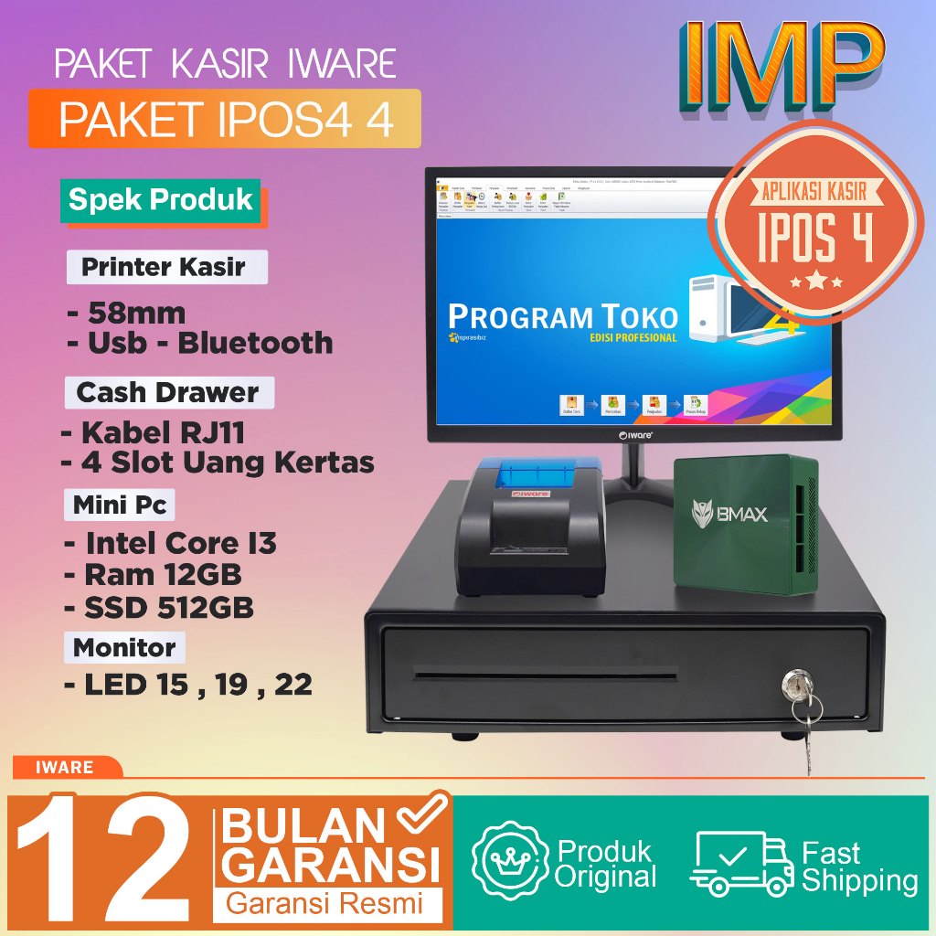 Jual Paket Alat Kasir Iware Printer Kasir 58mm - Cash Drawer - Mini Pc ...