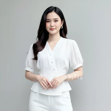 ROLITA Blouse Atasan Wanita Wolfis Premium Asimetris Elegan Blouse Wanita Fit To L