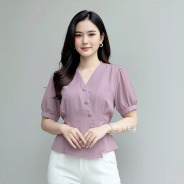 ROLITA Blouse Atasan Wanita Wolfis Premium Asimetris Elegan Blouse Wanita Fit To L